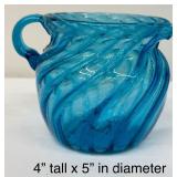 A Wonderful Assortment of Beautiful Blue Glass including an Open Lace Blue Opalescent Double Lace Rim Baby Blue Bowl