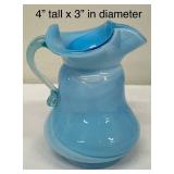 A Wonderful Assortment of Beautiful Blue Glass including an Open Lace Blue Opalescent Double Lace Rim Baby Blue Bowl