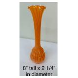 A Wonderful Assortment of Fall Color Glassware including a Vintage Fenton Carmel Opalescent Compote