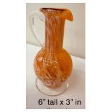 A Wonderful Assortment of Fall Color Glassware including a Vintage Fenton Carmel Opalescent Compote