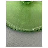 Vintage Green Glass Items including a Vintage Fenton Beaded Green Melon Vase