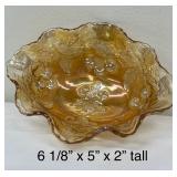 Vintage 1950’s Fenton Carnival Glass Bowl & Imperial Glass Open Glass Open Rose Carnival Luster Bowl