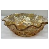 Vintage 1950’s Fenton Carnival Glass Bowl & Imperial Glass Open Glass Open Rose Carnival Luster Bowl