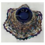 Vintage 1950’s Fenton Carnival Glass Bowl & Imperial Glass Open Glass Open Rose Carnival Luster Bowl