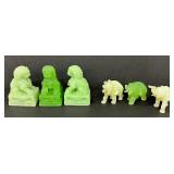 Six Vintage Jadeite Figurines