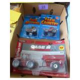 3 CASE IH toy tractors and grain cart