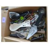 Box full of kitchen utensils