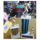 Two bowling trophies