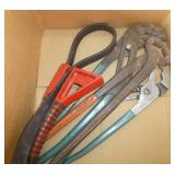 Oil wrench, slip joint pliers and nipper