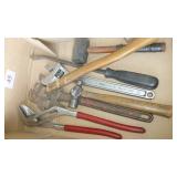 Box of wrenches and hammers
