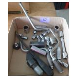 Box of sockets, and speed wrenches