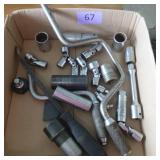 Box of sockets, and speed wrenches