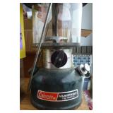 Coleman lantern, fuel and gas can
