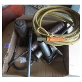 Hydraulic jacks, grease guns, hose