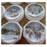 Eight New collectible plates from Danbury Mint - An Old Time Country Winter - 1990