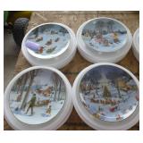 Eight New collectible plates from Danbury Mint - An Old Time Country Winter - 1990