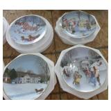 Eight New collectible plates from Danbury Mint - An Old Time Country Winter - 1990