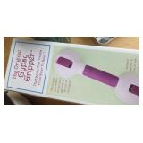 Kitchen scale, tea pot, cup, Pampered chef cutters, and Gripper for cutting fabric