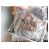 Group of office supplies, box of drawer pulls, dryer link vacuum attachment