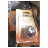 Group of office supplies, box of drawer pulls, dryer link vacuum attachment