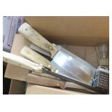 Silverware, Scale, shower wand, kitchen knives, towel holder