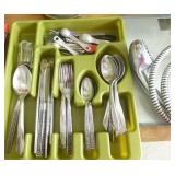 Silverware, Scale, shower wand, kitchen knives, towel holder