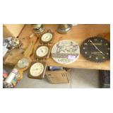Barometers, Craftsman clock and other décor