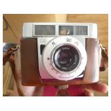 Vintage Zeiss SLR camera and flash and light meter