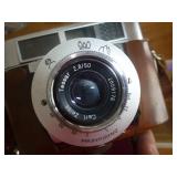 Vintage Zeiss SLR camera and flash and light meter