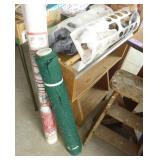 vinyl sheeting, custom stand for wrapping meat with a roll of freezer paper