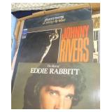 Box of record albums and a few books