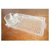 Vintage glass plates and cups - 17 plates and 14 cups