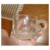 Vintage glass plates and cups - 17 plates and 14 cups