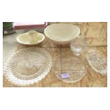 Group of glassware, serving plates and bowls