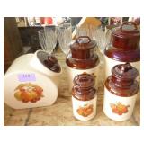 Set of Vintage McCoy Cookie Jar and Flour/Sugar/Coffee/Tea canisters