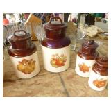 Set of Vintage McCoy Cookie Jar and Flour/Sugar/Coffee/Tea canisters