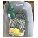 Bird suet feeders, corn cob holder, seed bell hanger, scoop