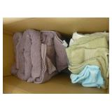 Box of bath towels and wash cloths