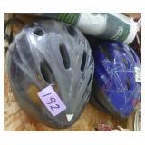 Two adult bike helmets