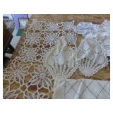 2nd lot of vintage doilies, these are a bit larger and also includes a dresser scarf