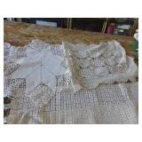 2nd lot of vintage doilies, these are a bit larger and also includes a dresser scarf