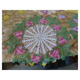Colorful intricate and starched doilies