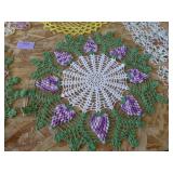 Colorful intricate and starched doilies