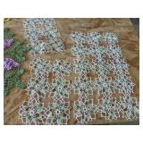 Colorful intricate and starched doilies