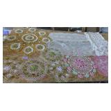 Large table centerpiece doily and a number fine delicate designs