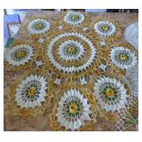 Large table centerpiece doily and a number fine delicate designs