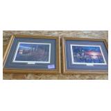 Two Jim Hansel prints framed and matted, one doesnt have glass