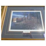 Two Jim Hansel prints framed and matted, one doesnt have glass