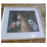 Two very cute angel pictures, 18x18 and 22x20, by Nancy Noel