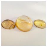 Group of 3 CITRINE - 7.23ct. Cabochon cut